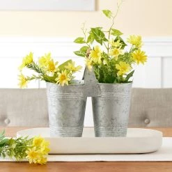 Budget 💯 8 Pack: 9.6" Mini Galvanized Double Bucket by Ashland® 🔥 -Ashland Sales MP671576 20